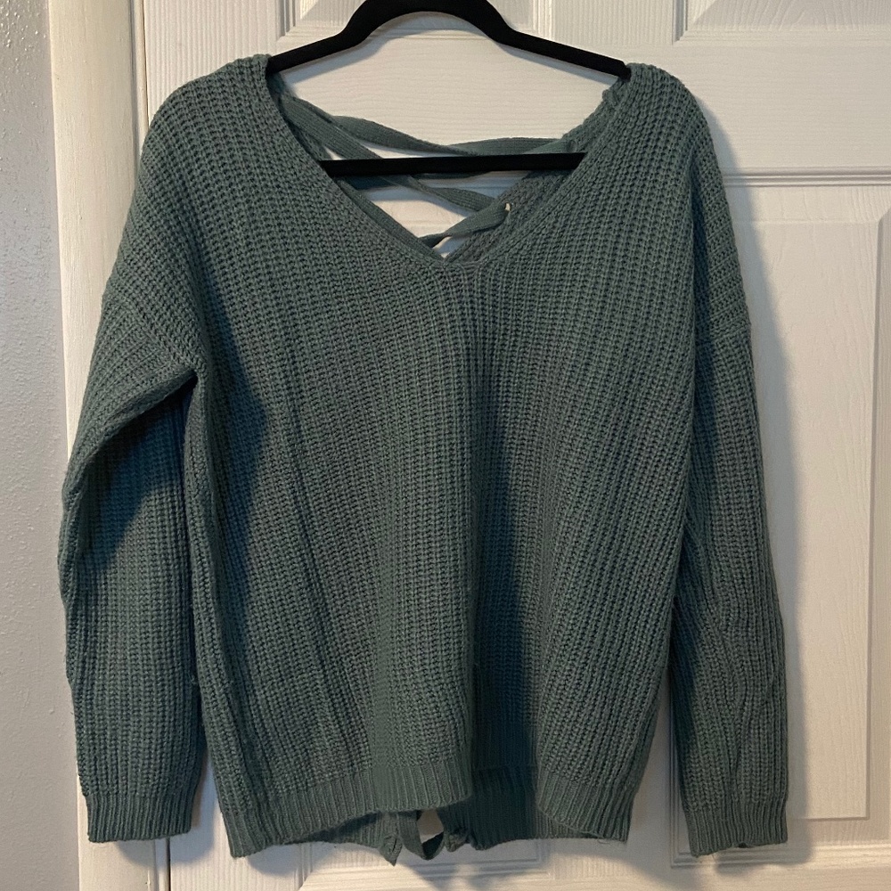 💚Knit Lace-Up Sweater